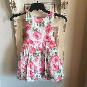 Janie and Jack Floral Pink and Green Kids Dress
